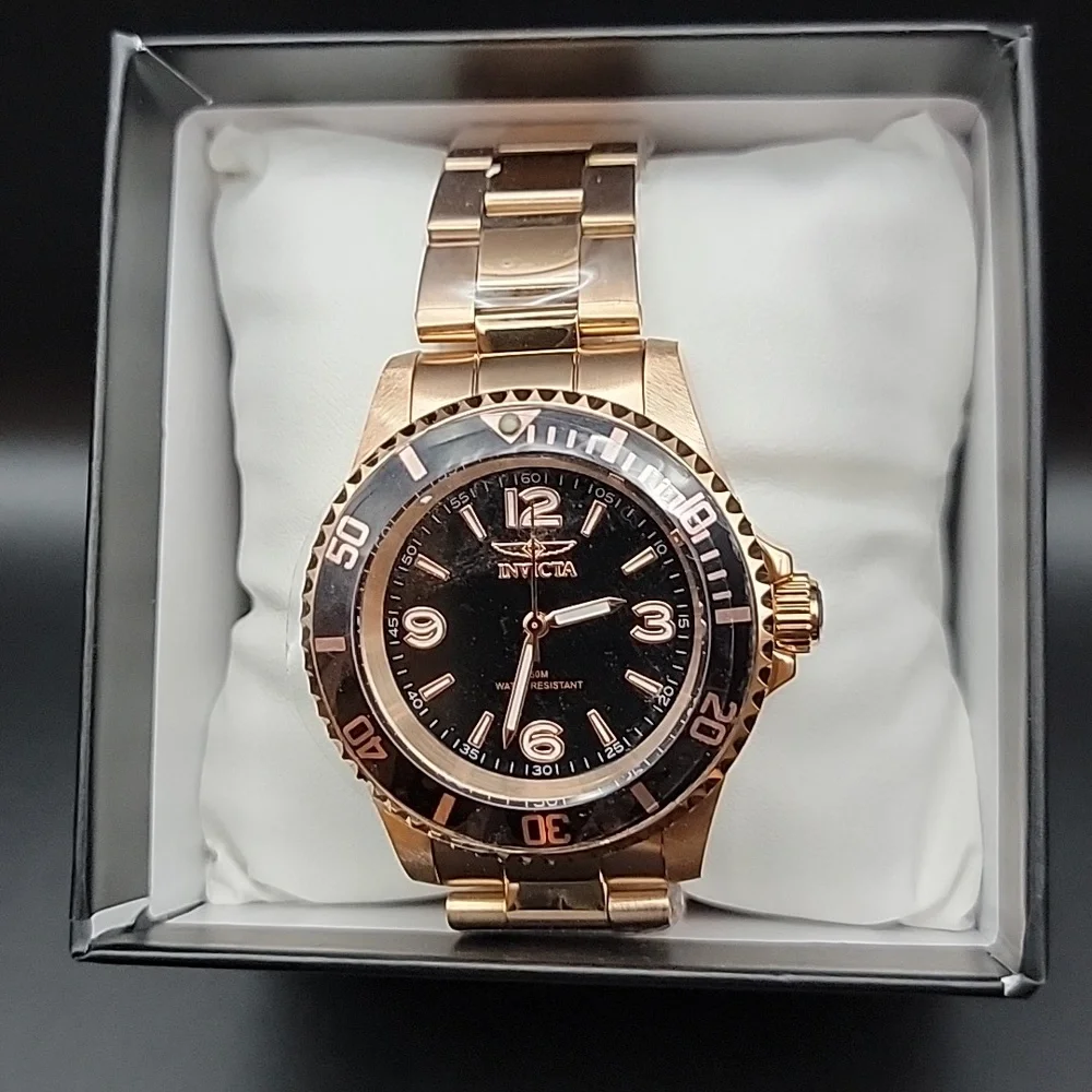 NEW 69721 Invicta Specialty Men's Quartz Bracelet Watch - 41mm Rose Gold Black
